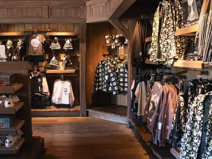 The Nightmare Before Christmas clothing in the Thunder Mesa Mercantile Building shop