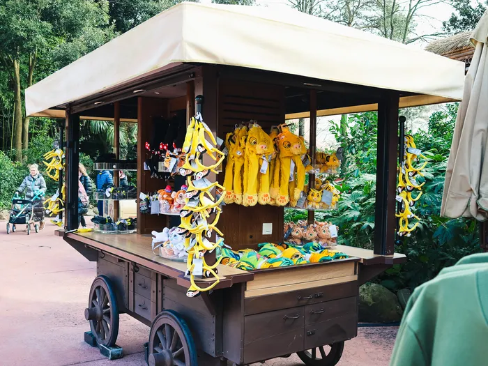 Indiana Jones Adventure Outpost souvenir cart at Disneyland Paris, outdoors in Adventureland.
